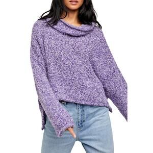 NWT Free People Cowl Neck Purple Sweater - Small